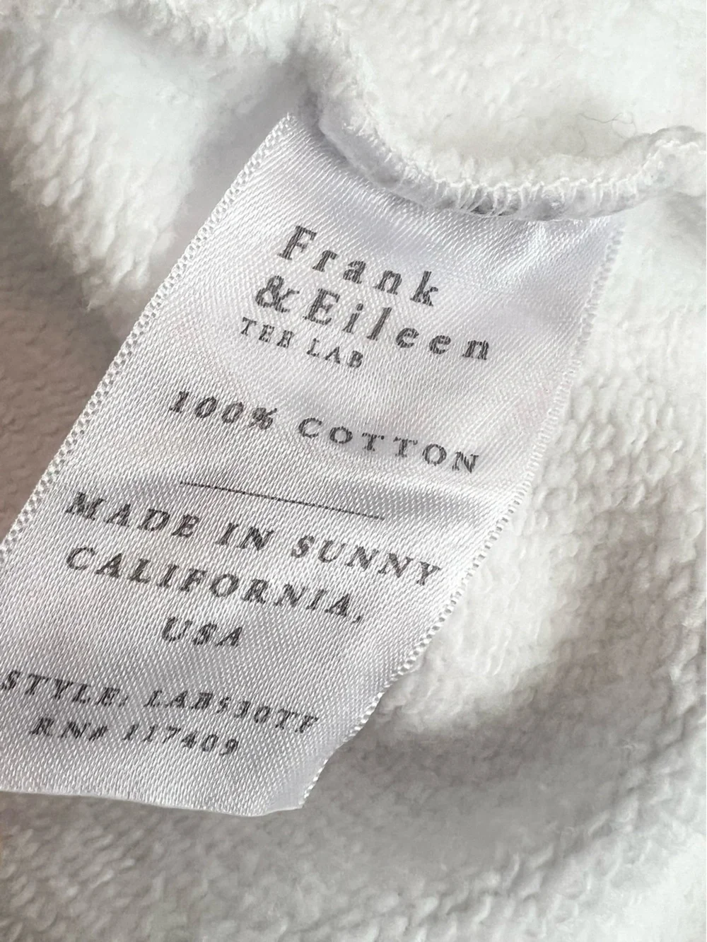 Frank & Eileen Melanie Triple Fleece Essential Hoodie Vintage White L